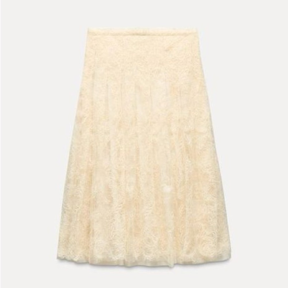 ZARA SEQUIN EMBROIDERED SKIRT - S - Picture 6 of 11